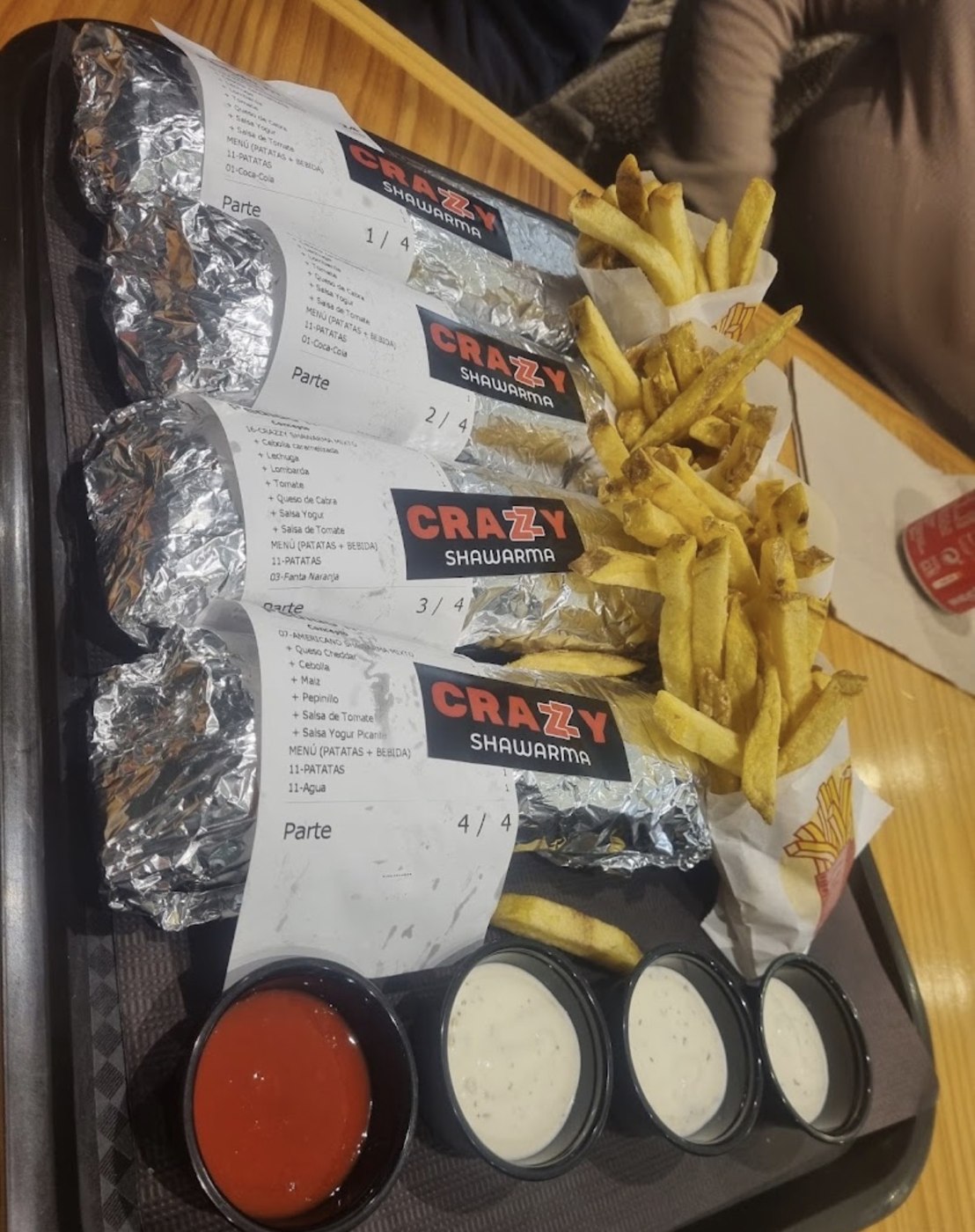 Shawarmas de Crazzy; presentación orientativa